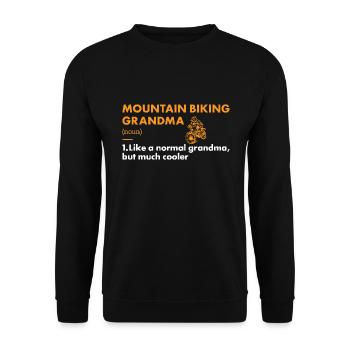 Biker Grandma Definition Mountain Biking - Unisex Sweatshirt - black - Front - Alina (178cm) & Michal (187cm)
