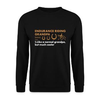 Rider Grandpa Definition Endurance Riding - Unisex Pullover - Schwarz - Vorne - Alina (178cm) & Michal (187cm)