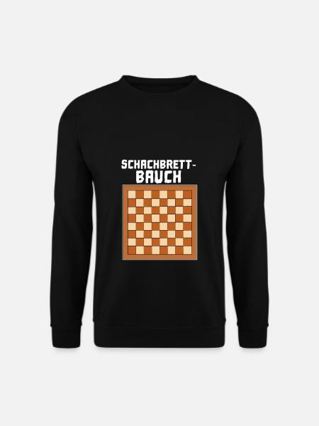 Schach Lustig Schachbrett Bauch Verein Geschenk - Unisex Pullover - Schwarz