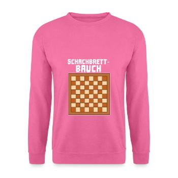 Schach Lustig Schachbrett Bauch Verein Geschenk - Unisex Pullover - Pink - Vorne