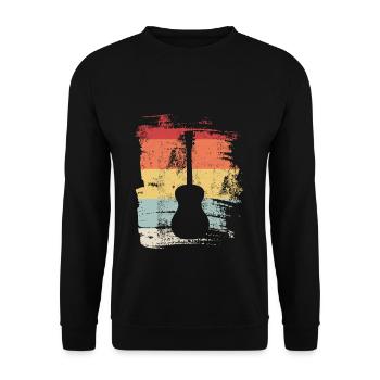 Retro Gitarre Gitarrist Musik Musiker Geschenk - Unisex Pullover - Schwarz - Vorne - Alina (178cm) & Michal (187cm)