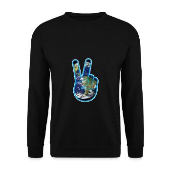 Protection de l'environnement Protection du climat Paix Jour de la Terre - Sweat-shirt Unisexe - noir - Devant - Alina (178cm) & Michal (187cm)