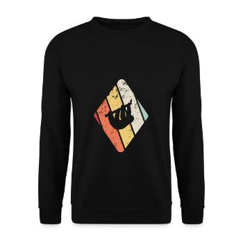 Sloth Vintage Retro Lazy Sweet Animal Gift - Unisex Sweatshirt - black - Front - Alina (178cm) & Michal (187cm)