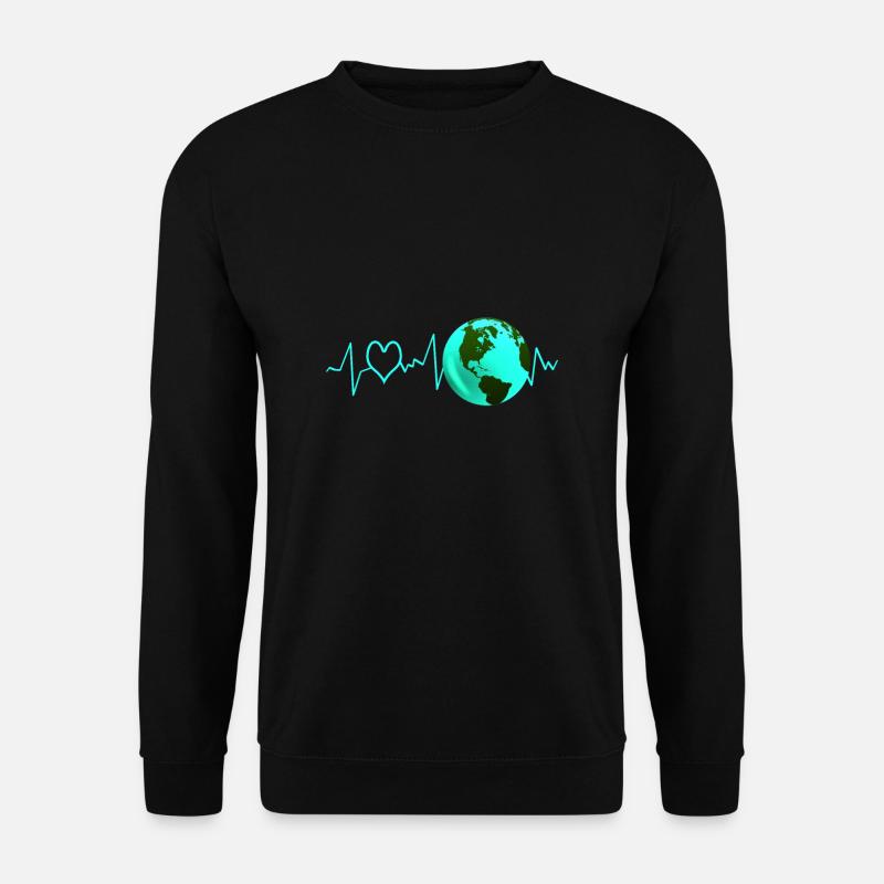 Umweltschutz Klimaschutz Herzschlag Tag der Erde - Unisex Pullover - Schwarz