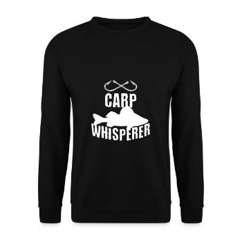 Funny Carp Fishing Freshwater Fish Gift - Unisex Sweatshirt - black - Front - Alina (178cm) & Michal (187cm)