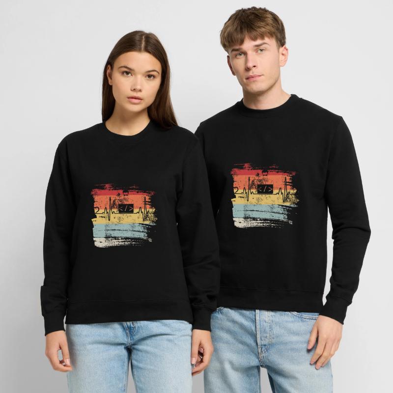 Programmation cadeau Heartbeat IT Coder Programmer Sweat-shirt Unisexe