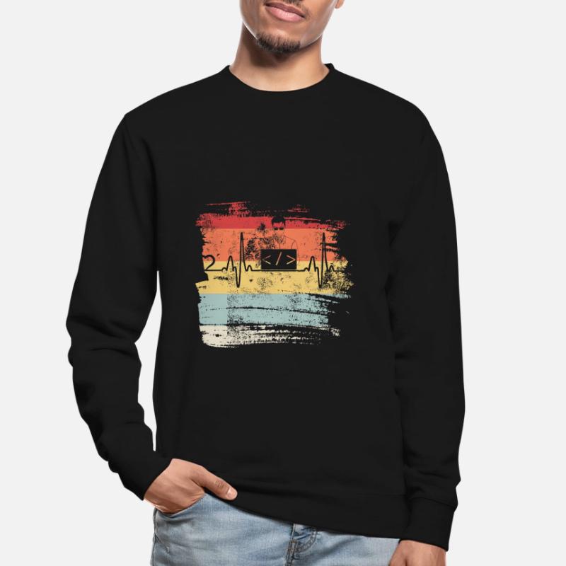 Programmation cadeau Heartbeat IT Coder Programmer Sweat-shirt Unisexe