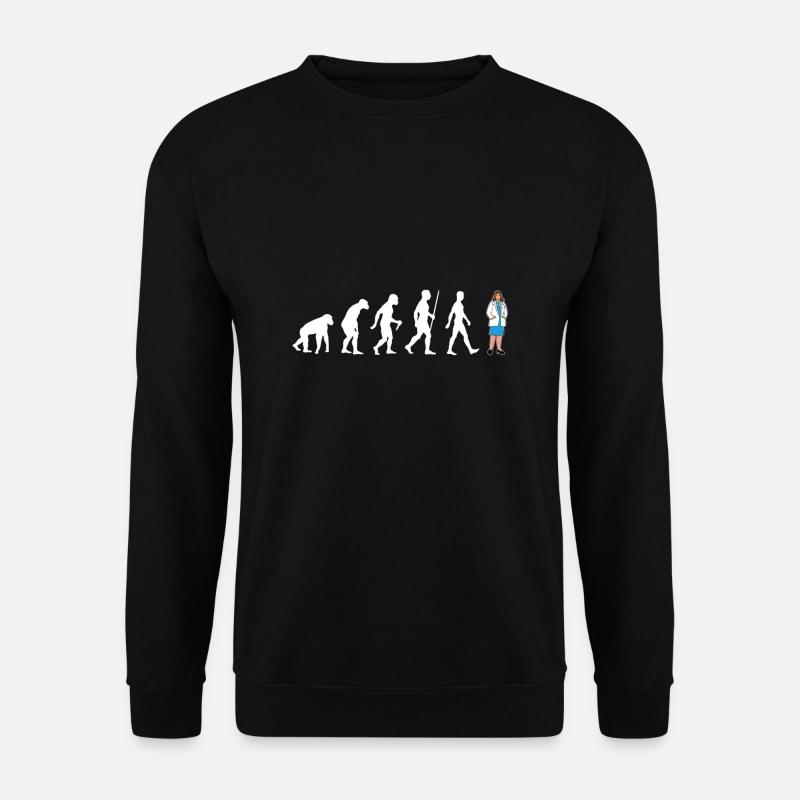 Ärztin Evolution Lustig Medizinstudentin Geschenk - Unisex Pullover - Schwarz