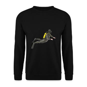 Scuba Diving Ocean Snorkel Male Scuba Diver Gift - Unisex Sweatshirt - black - Front - Alina (178cm) & Michal (187cm)