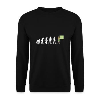 Lehrerin Evolution Lehramt Schule Lehrer Geschenk - Unisex Pullover - Schwarz - Vorne - Alina (178cm) & Michal (187cm)