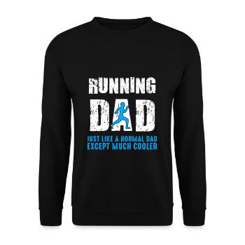 Laufen Papa Rennen Fitness Joggerin Geschenk - Unisex Pullover - Schwarz - Vorne - Alina (178cm) & Michal (187cm)