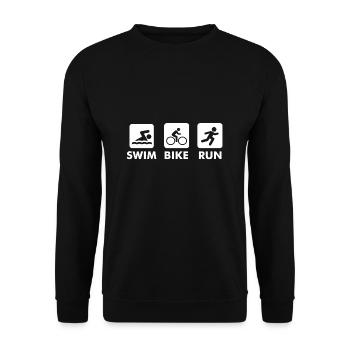 Triathlon Laufen Rennen Triathlet Geschenk - Unisex Pullover - Schwarz - Vorne - Alina (178cm) & Michal (187cm)