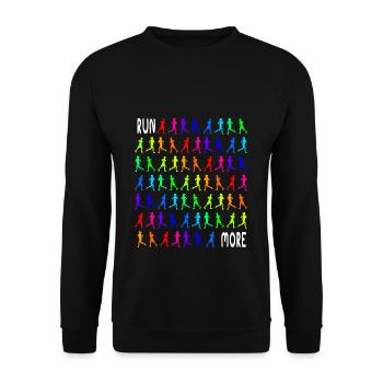 Laufen Rennen Fitness Joggerin Geschenk - Unisex Pullover - Schwarz - Vorne - Alina (178cm) & Michal (187cm)