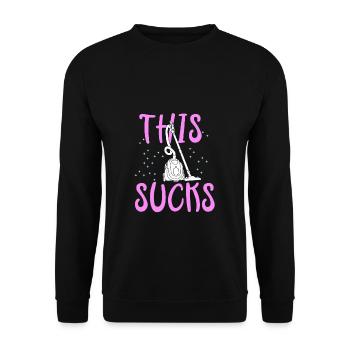 Funny Vacuum Cleaning Housemaid Housekeeper Gift - Unisex Sweatshirt - black - Front - Alina (178cm) & Michal (187cm)