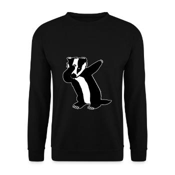 Lustig Honigdachs Ratel Dachs Mut Marder Geschenk - Unisex Pullover - Schwarz - Vorne - Alina (178cm) & Michal (187cm)