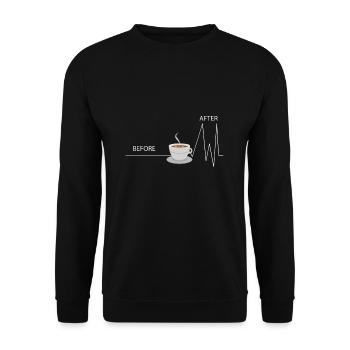 Coffee Bean Coffee Shop Coffee Break Barista Gift - Unisex Sweatshirt - black - Front - Alina (178cm) & Michal (187cm)