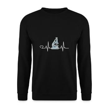 Biologin Biochemikerin Biologielehrerin Geschenk - Unisex Pullover - Schwarz - Vorne - Alina (178cm) & Michal (187cm)