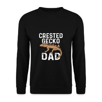 Kronengecko Papa Haustier Eidechse Reptil Geschenk - Unisex Pullover - Schwarz - Vorne - Alina (178cm) & Michal (187cm)