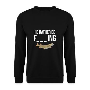 Funny Northern Pike Fishing Freshwater Fish Gift - Unisex Sweatshirt - black - Front - Alina (178cm) & Michal (187cm)