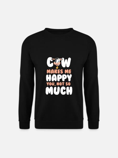 Kuh Milchkuh Landleben Bauernhof Bauer Geschenk - Unisex Pullover - Schwarz
