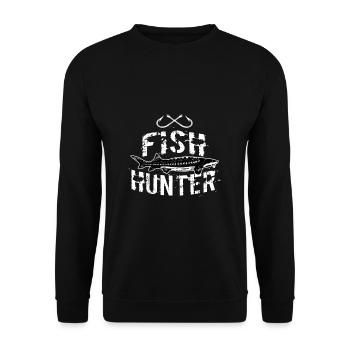Funny Fishing White Sturgeon Freshwater Fish Gift - Unisex Sweatshirt - black - Front - Alina (178cm) & Michal (187cm)