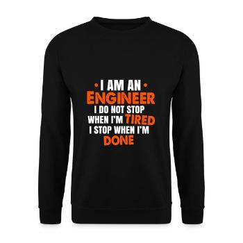 Engineer Gift for Civil Mechanical - Unisex Sweatshirt - black - Front - Alina (178cm) & Michal (187cm)