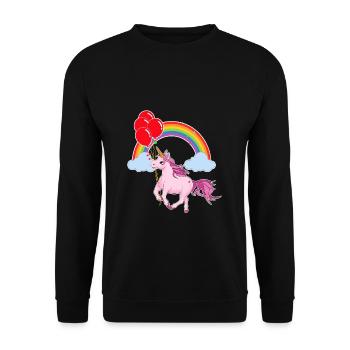 Unicorn Love Fantasy Kawaii Cute Girl Gift - Sweat-shirt Unisexe - noir - Devant - Alina (178cm) & Michal (187cm)
