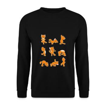 Cute Cat Yoga Cat lover Gift Kitty Yoga Teacher - Unisex Sweatshirt - black - Front - Alina (178cm) & Michal (187cm)
