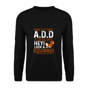 ADHS Aufmerksamkeits Defizit Hyperaktivitäts - Unisex Pullover - Schwarz - Vorne - Alina (178cm) & Michal (187cm)