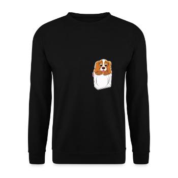 Cavalier King Charles Spaniel Taschen Dog Mom Dad - Unisex Pullover - Schwarz - Vorne - Alina (178cm) & Michal (187cm)