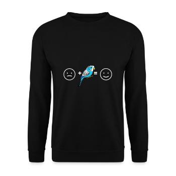 Perruche graphique oiseau animal de compagnie Welli Cadeau - Sweat-shirt Unisexe - noir - Devant - Alina (178cm) & Michal (187cm)