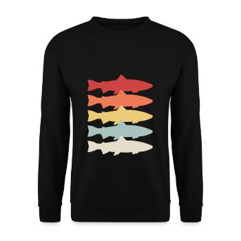 Pêcher Cadeau Steelhead Truite Arc-en-ciel Poisson - Sweat-shirt Unisexe - noir - Devant - Alina (178cm) & Michal (187cm)