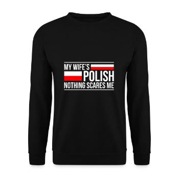 Cadeau d'anniversaire de mariage de l'épouse - Sweat-shirt Unisexe - noir - Devant - Alina (178cm) & Michal (187cm)