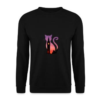 London Urlaub Ferien Reisen England Geschenk - Unisex Pullover - Schwarz - Vorne - Alina (178cm) & Michal (187cm)