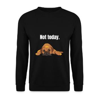 Mops Geschenk - Unisex Pullover - Schwarz - Vorne - Alina (178cm) & Michal (187cm)