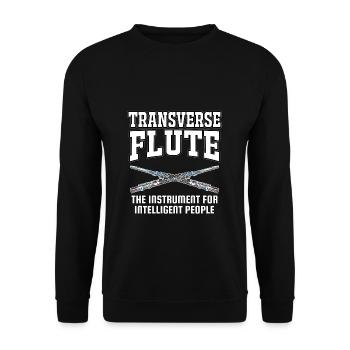 Transverse Flute Instrument Marching Band Gift - Unisex Sweatshirt - black - Front - Alina (178cm) & Michal (187cm)