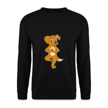 Cute Dog Yoga Dog lover Gift Yoga Teacher Comic - Unisex Sweatshirt - black - Front - Alina (178cm) & Michal (187cm)