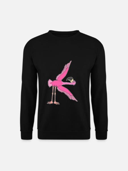 Lustig Flamingo Pinker Vogel Yoga Meditation - Unisex Pullover - Schwarz