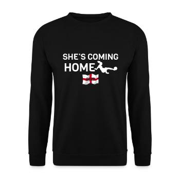 Elle rentre à la maison | Tournoi de football Angleterre Royaume-Uni - Sweat-shirt Unisexe - noir - Devant - Alina (178cm) & Michal (187cm)