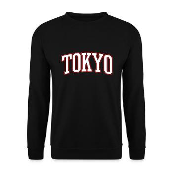 Tokyo - Japan - Schriftzug - Unisex Pullover - Schwarz - Vorne - Alina (178cm) & Michal (187cm)
