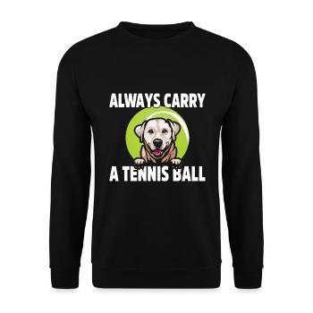 Labrador Geschenkidee für Labrador Retriever Hund - Unisex Pullover - Schwarz - Vorne - Alina (178cm) & Michal (187cm)