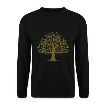 arbre aux papillons colorés volants - Sweat-shirt Unisexe - noir - Devant - Alina (178cm) & Michal (187cm)