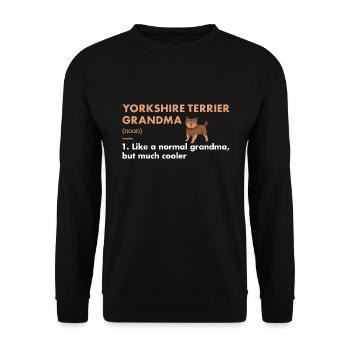 Yorkshire Terrier Grand-mère Définition - Sweat-shirt Unisexe - noir - Devant - Alina (178cm) & Michal (187cm)