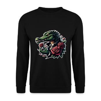 Crocodile - Sweat-shirt Unisexe - noir - Devant - Alina (178cm) & Michal (187cm)