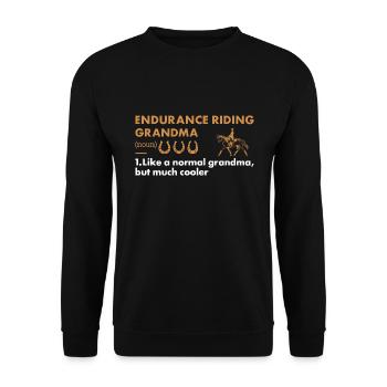 Rider Grandma Definition Endurance Riding - Unisex Pullover - Schwarz - Vorne - Alina (178cm) & Michal (187cm)
