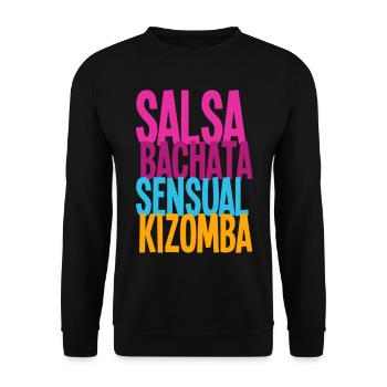 SALSA BACHATA SENSUAL KIZOMBA - Dance Shirts - Unisex Pullover - Schwarz - Vorne - Alina (178cm) & Michal (187cm)