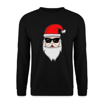 Cooler Weihnachtsmann - Weihnachten Santa Winter - Unisex Pullover - Schwarz - Vorne - Alina (178cm) & Michal (187cm)