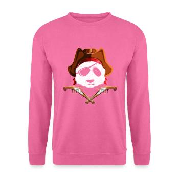 Piraten Panda Pandabär mit Augenklappe - Unisex Pullover - Pink - Vorne