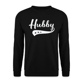 Funny Classic Hubby Baseball Matching Couple Wifey - Unisex Pullover - Schwarz - Vorne - Alina (178cm) & Michal (187cm)