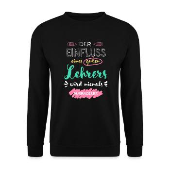 Lehrer & Lehrerin Geschenk Danke Grundschule Idee - Unisex Pullover - Schwarz - Vorne - Alina (178cm) & Michal (187cm)